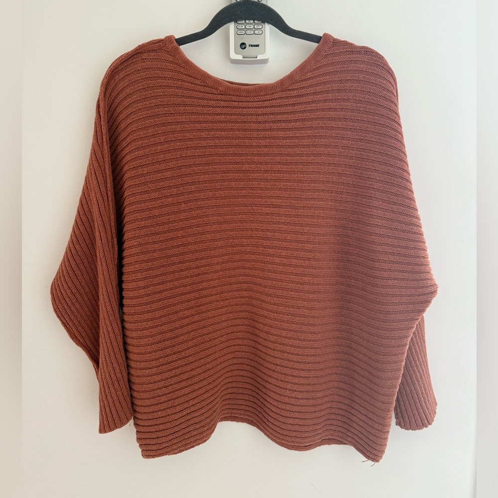 Free People Beach Batwing Terracotta Sweater